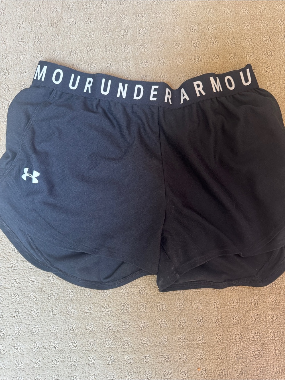 Under Armour Black Women's Athletic Shorts with Logo Waistband